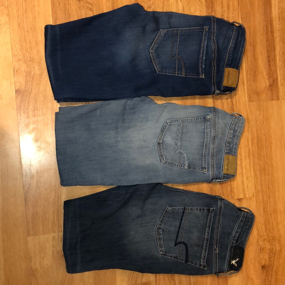 3 pair of low rise jeggings